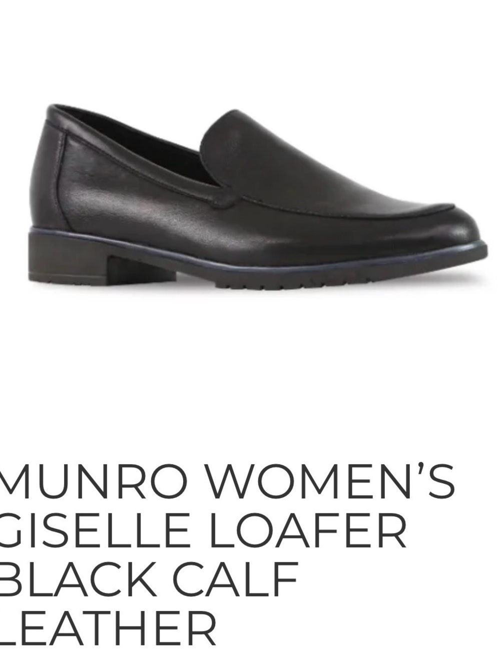 Munro Giselle Classic Black Leather Loafers Size 9W